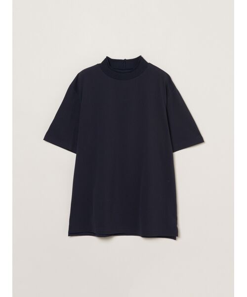 three dots / スリードッツ Tシャツ | Men's sandedjerseypique mockneck（midnight blue）