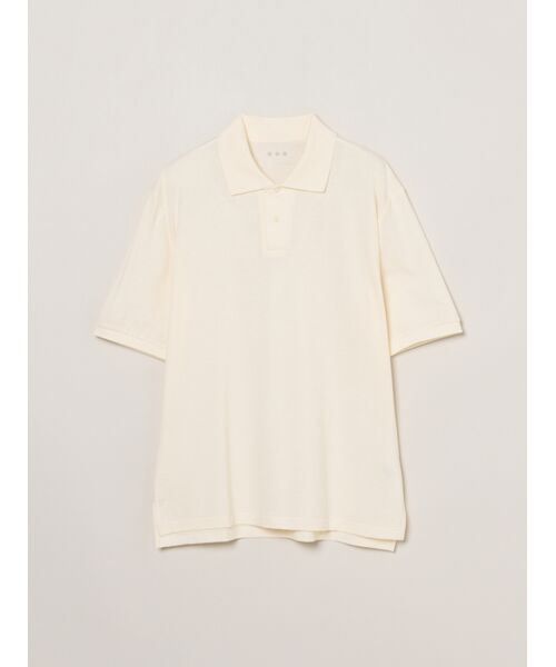 three dots / スリードッツ ポロシャツ | Men's sanded jersey pique polo（ecru）