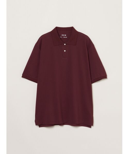 three dots / スリードッツ ポロシャツ | Men's sanded jersey pique polo（bordeaux）