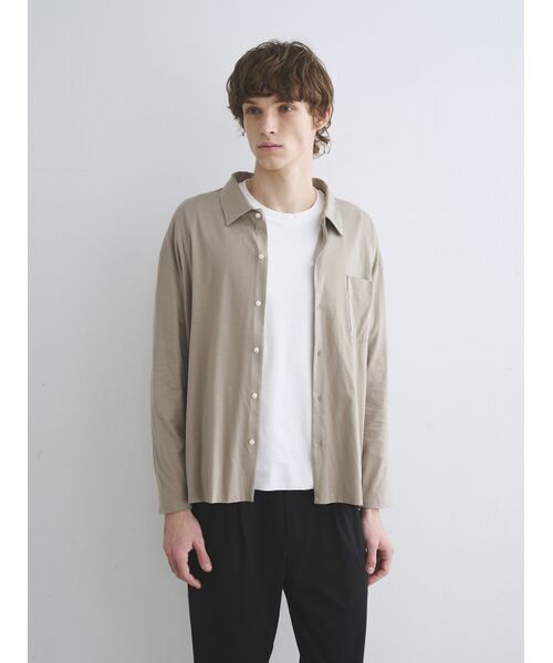 three dots / スリードッツ シャツ・ブラウス | Men's milky jersey l/s shirt | 詳細6