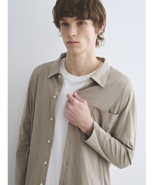 three dots / スリードッツ シャツ・ブラウス | Men's milky jersey l/s shirt | 詳細7