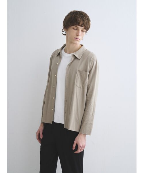 three dots / スリードッツ シャツ・ブラウス | Men's milky jersey l/s shirt | 詳細8