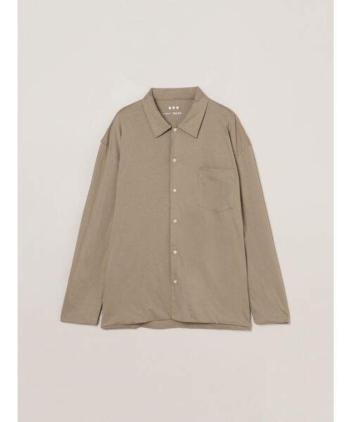 three dots / スリードッツ シャツ・ブラウス | Men's milky jersey l/s shirt（cobble stone）