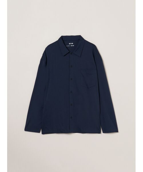 three dots / スリードッツ シャツ・ブラウス | Men's milky jersey l/s shirt（midnight blue）