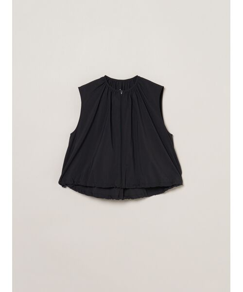 three dots / スリードッツ テーラードジャケット | Seaside line sleeveless jacket（black）