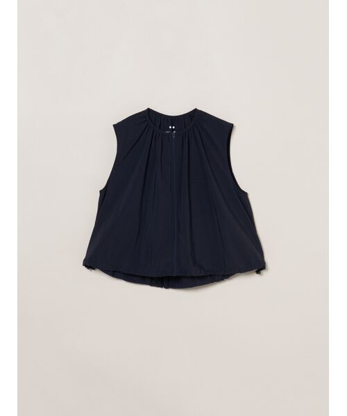 three dots / スリードッツ テーラードジャケット | Seaside line sleeveless jacket（navy）