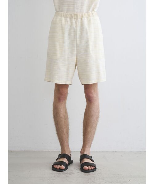 three dots / スリードッツ その他パンツ | Men's slub tuck border shortpants | 詳細9