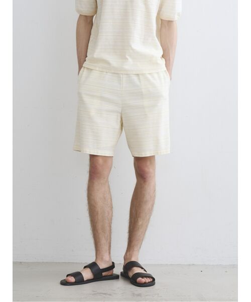 three dots / スリードッツ その他パンツ | Men's slub tuck border shortpants | 詳細6