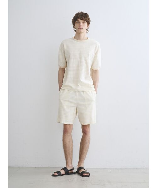 three dots / スリードッツ その他パンツ | Men's slub tuck border shortpants | 詳細7