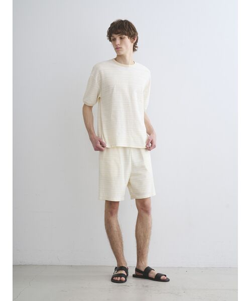 three dots / スリードッツ その他パンツ | Men's slub tuck border shortpants | 詳細8