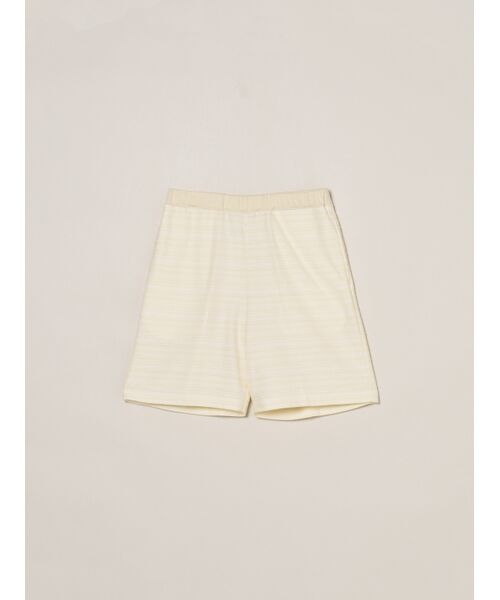 three dots / スリードッツ その他パンツ | Men's slub tuck border shortpants（white multi）