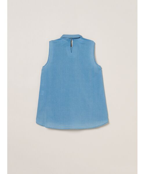 three dots / スリードッツ その他トップス | Air denim tie blouse | 詳細1