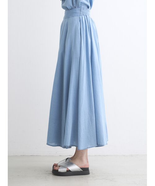 three dots / スリードッツ スカート | Air denim long skirt | 詳細10