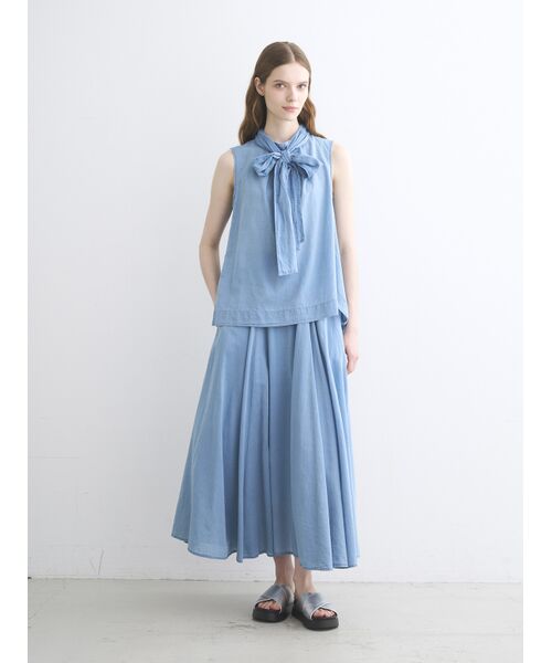 three dots / スリードッツ スカート | Air denim long skirt | 詳細7