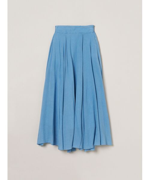 three dots / スリードッツ スカート | Air denim long skirt(washed blue)