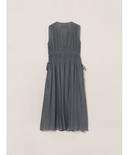 three dots / スリードッツ ドレス | Air denim gather dress | 詳細1
