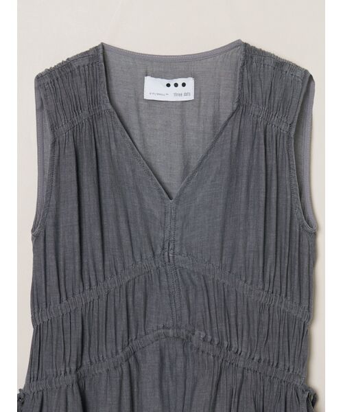 three dots / スリードッツ ドレス | Air denim gather dress | 詳細2