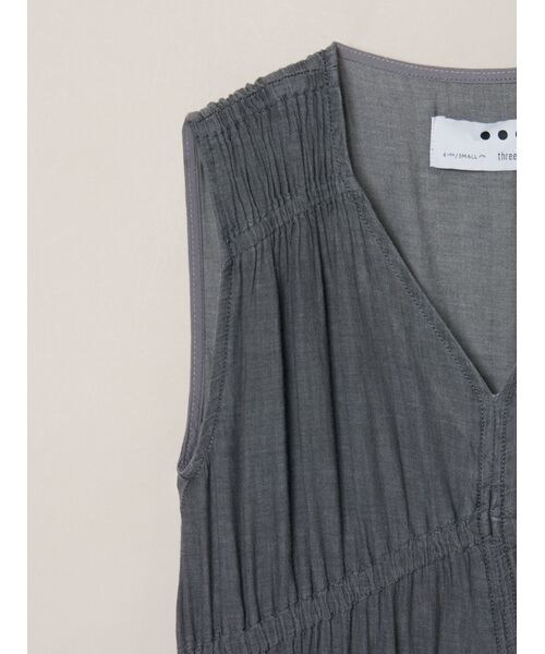 three dots / スリードッツ ドレス | Air denim gather dress | 詳細3