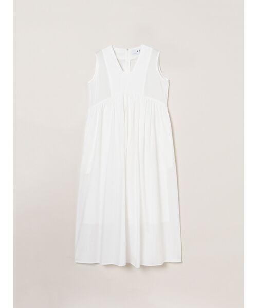 three dots / スリードッツ ドレス | Flowy lawn dress（white）