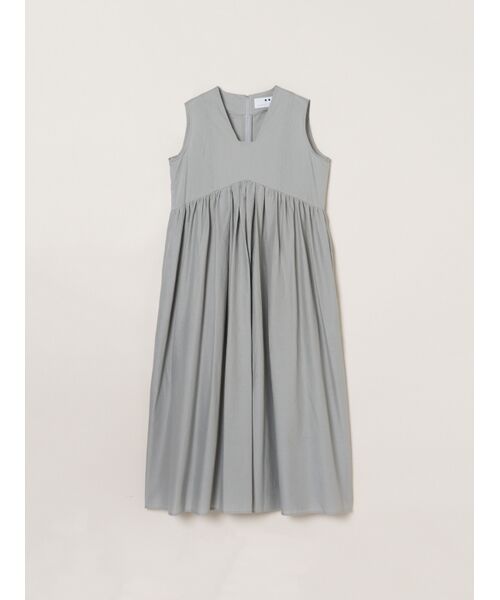three dots / スリードッツ ドレス | Flowy lawn dress（grey）