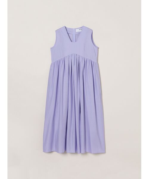 three dots / スリードッツ ドレス | Flowy lawn dress（violet）