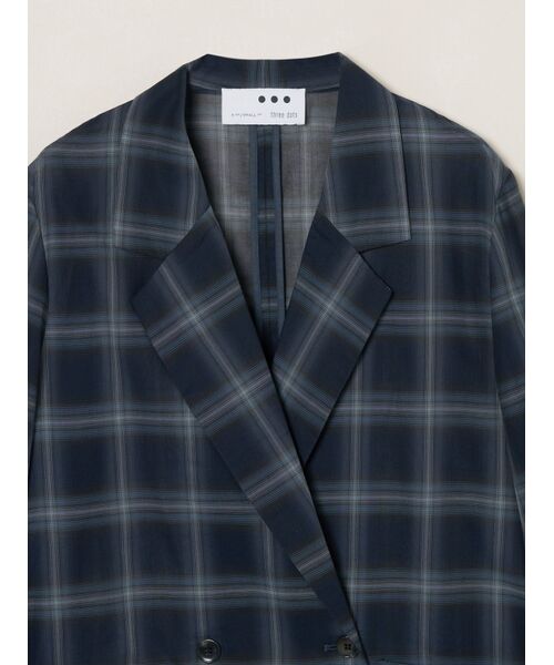 three dots / スリードッツ テーラードジャケット | Sheer ombre jacket | 詳細2