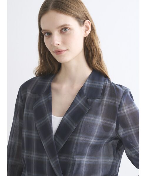 three dots / スリードッツ テーラードジャケット | Sheer ombre jacket | 詳細7