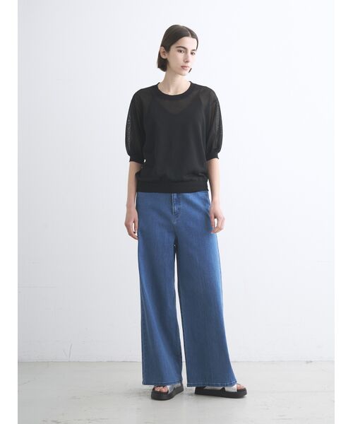 three dots / スリードッツ ニット・セーター | Sheer lurex top | 詳細9