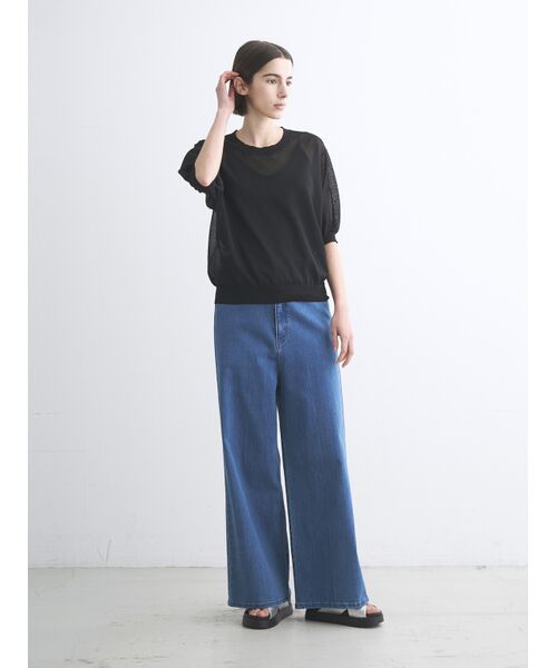 three dots / スリードッツ ニット・セーター | Sheer lurex top | 詳細10