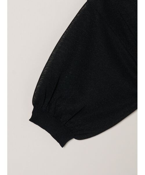 three dots / スリードッツ ニット・セーター | Sheer lurex top | 詳細3