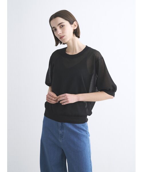 three dots / スリードッツ ニット・セーター | Sheer lurex top | 詳細6