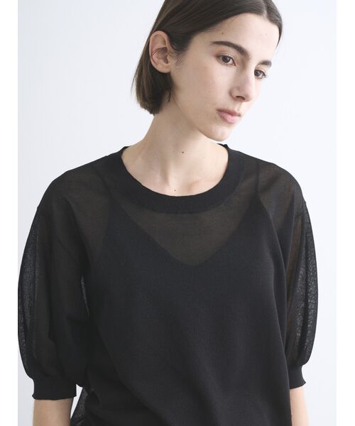 three dots / スリードッツ ニット・セーター | Sheer lurex top | 詳細7