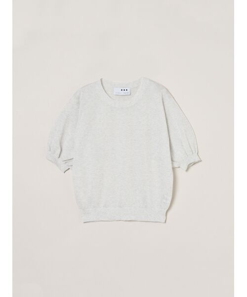 three dots / スリードッツ ニット・セーター | Sheer lurex top（grey）
