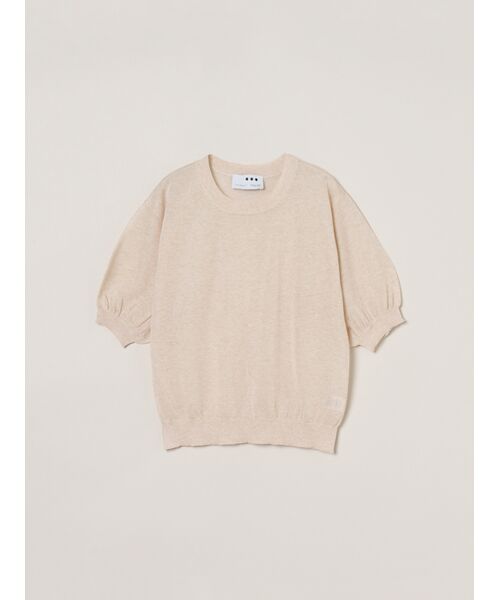 three dots / スリードッツ ニット・セーター | Sheer lurex top（beige）