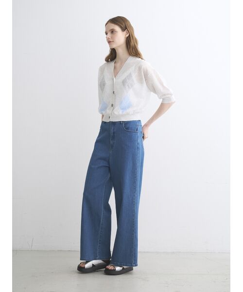 three dots / スリードッツ カーディガン・ボレロ | Sheer lurex cardigan | 詳細10