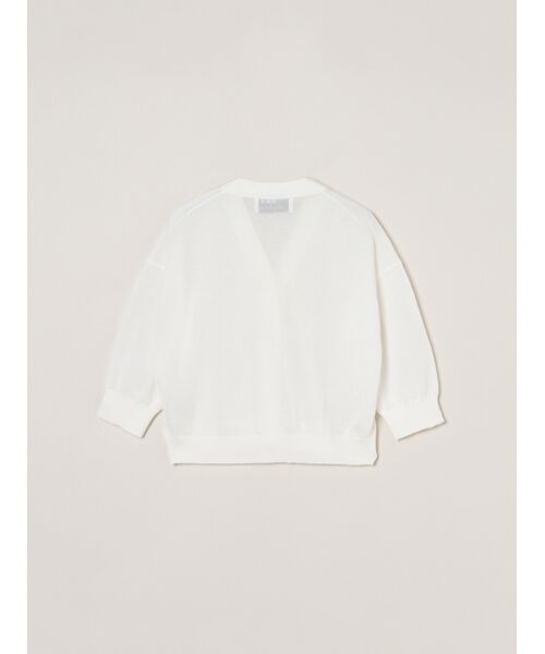 three dots / スリードッツ カーディガン・ボレロ | Sheer lurex cardigan | 詳細1