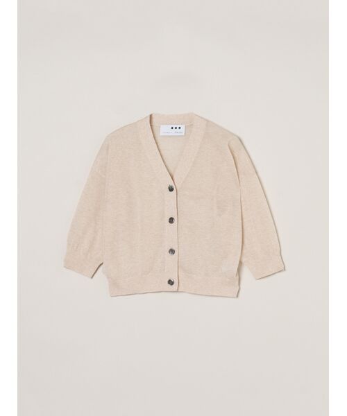 three dots / スリードッツ カーディガン・ボレロ | Sheer lurex cardigan（beige）