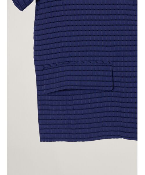 three dots / スリードッツ テーラードジャケット | Veil plaid short sleeve jacket | 詳細4