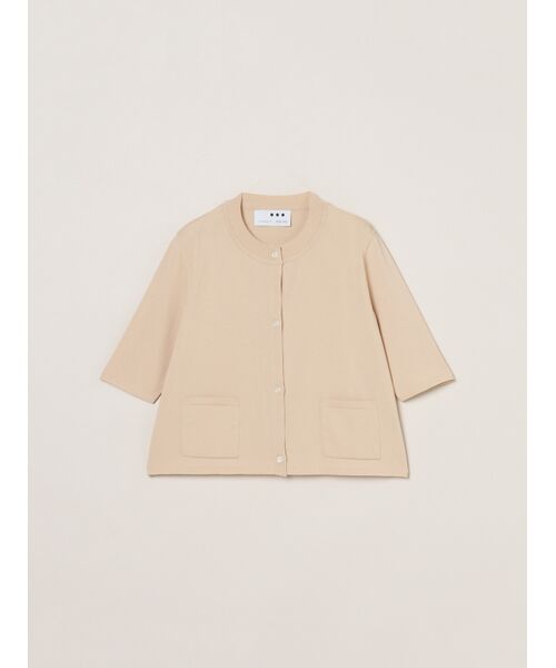 three dots / スリードッツ カーディガン・ボレロ | Chilly knit cardigan（beige）