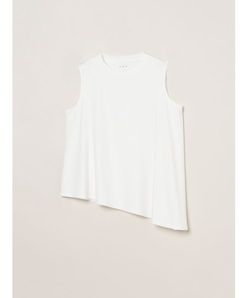 three dots / スリードッツ タンクトップ | Silken jersey dress tank（white）