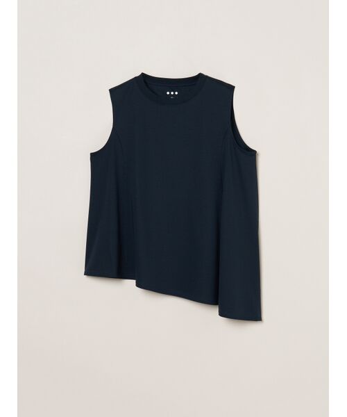three dots / スリードッツ タンクトップ | Silken jersey dress tank（dark navy）