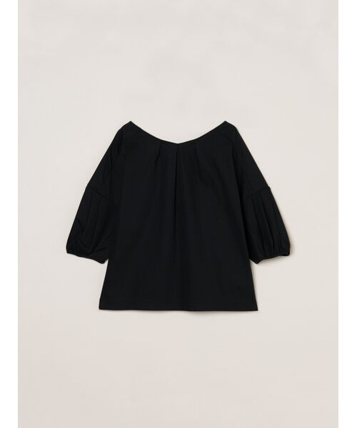 three dots / スリードッツ Tシャツ | Silken jersey half sleeve tops（black）