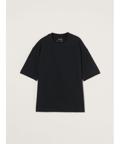 three dots / スリードッツ Tシャツ | Men's Pima tight gauge short sleeve crew(black)