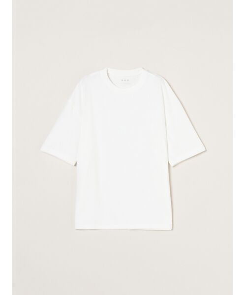 three dots / スリードッツ Tシャツ | Men's Pima tight gauge short sleeve crew(snow white)