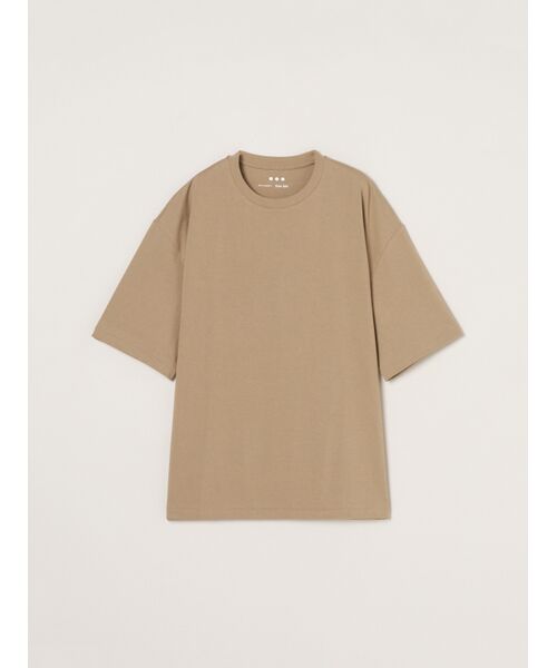 three dots / スリードッツ Tシャツ | Men's Pima tight gauge short sleeve crew(latte)