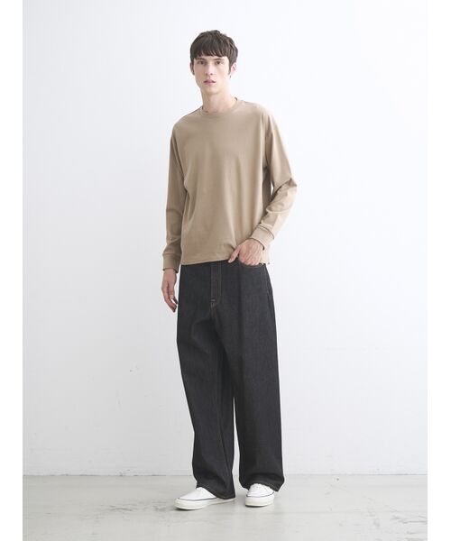 three dots / スリードッツ Tシャツ | Men's Pima tight gauge long sleeve crew | 詳細10