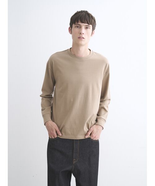three dots / スリードッツ Tシャツ | Men's Pima tight gauge long sleeve crew | 詳細6