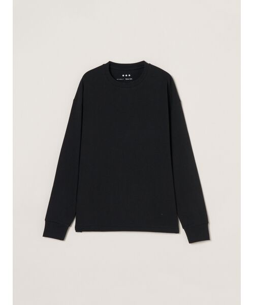 three dots / スリードッツ Tシャツ | Men's Pima tight gauge long sleeve crew(black)