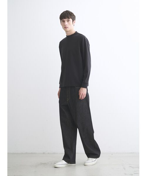 three dots / スリードッツ Tシャツ | Men's Pima tight gauge long sleeve mock | 詳細10