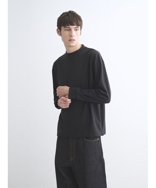 three dots / スリードッツ Tシャツ | Men's Pima tight gauge long sleeve mock | 詳細8